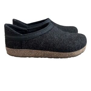 Haflinger GZH Grizzly Closed Heel Wool Clogs Slippers Women's 6 Charcoal EUR 37